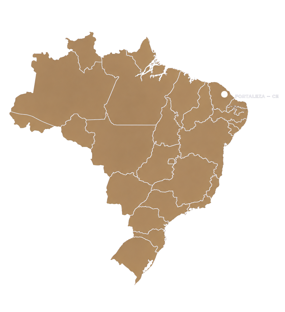 Mapa do Brasil com pino em Fortaleza CE